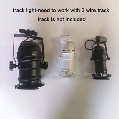 Industrial black & white cob led track light commercial spotlight