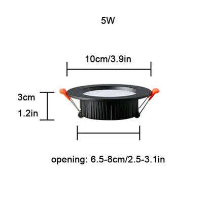 Modern black 5w led downlight living room recessed ceiling light