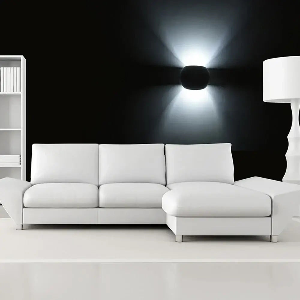 Minimalist white matte led gypsum wall lamp for bedroom