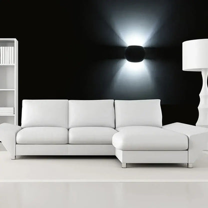 Minimalist white matte led gypsum wall lamp for bedroom