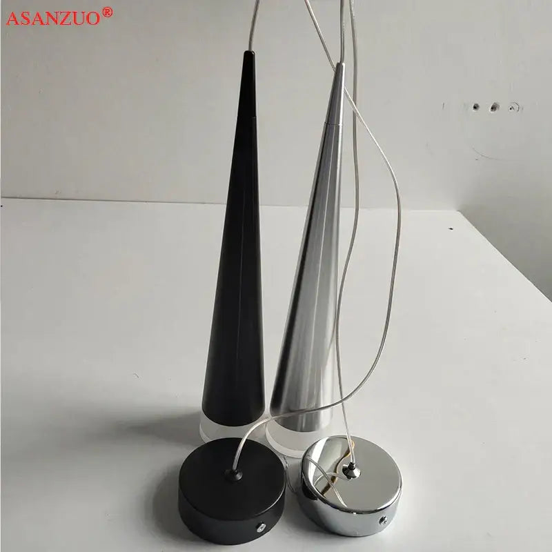 Modern silver & black aluminum led pendant light for bedroom