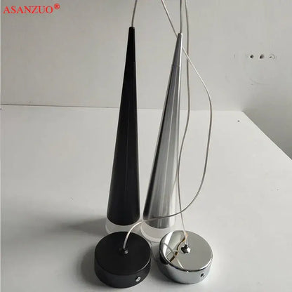 Modern silver & black aluminum led pendant light for bedroom