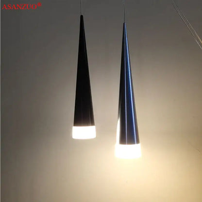 Modern silver & black aluminum led pendant light for bedroom