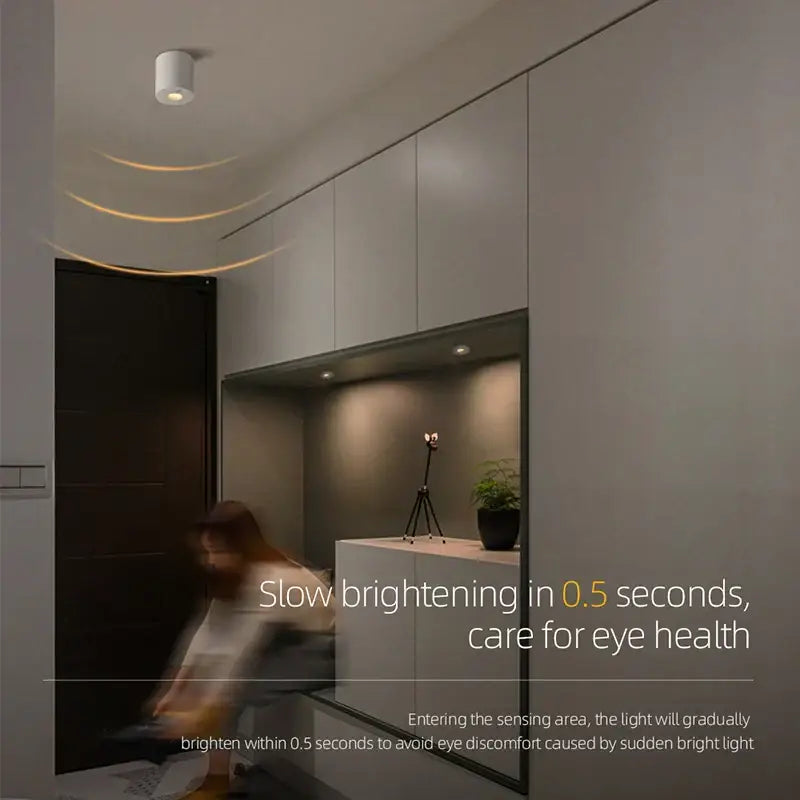 Modern white led sensor downlight – hallway surface mount light