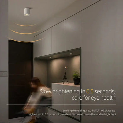 Modern white led sensor downlight – hallway surface mount light
