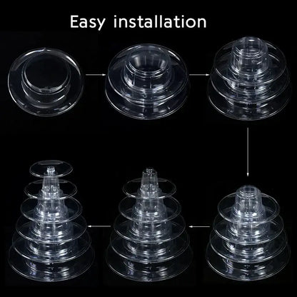 Clear plastic multi tier macaron tower stand dining room cake display