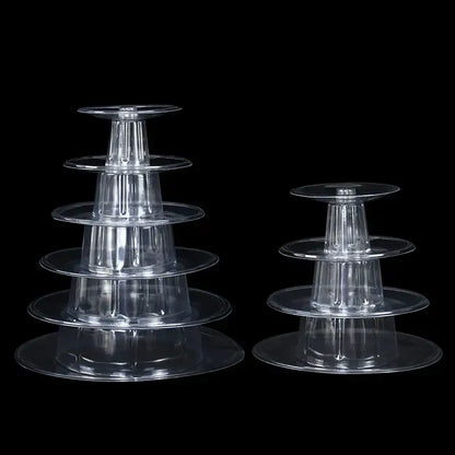 Clear plastic multi tier macaron tower stand dining room cake display
