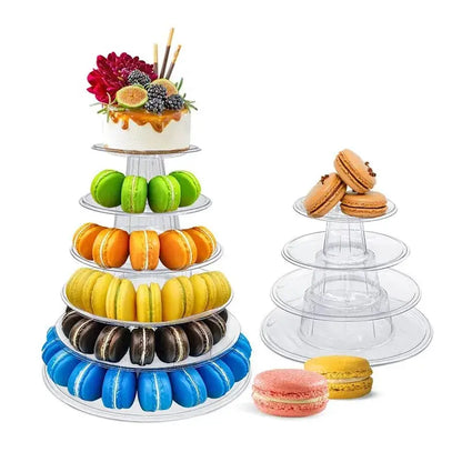 Clear plastic multi tier macaron tower stand dining room cake display
