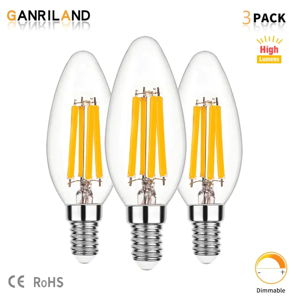 Clear dimmable candle flame effect led bulb dining room light