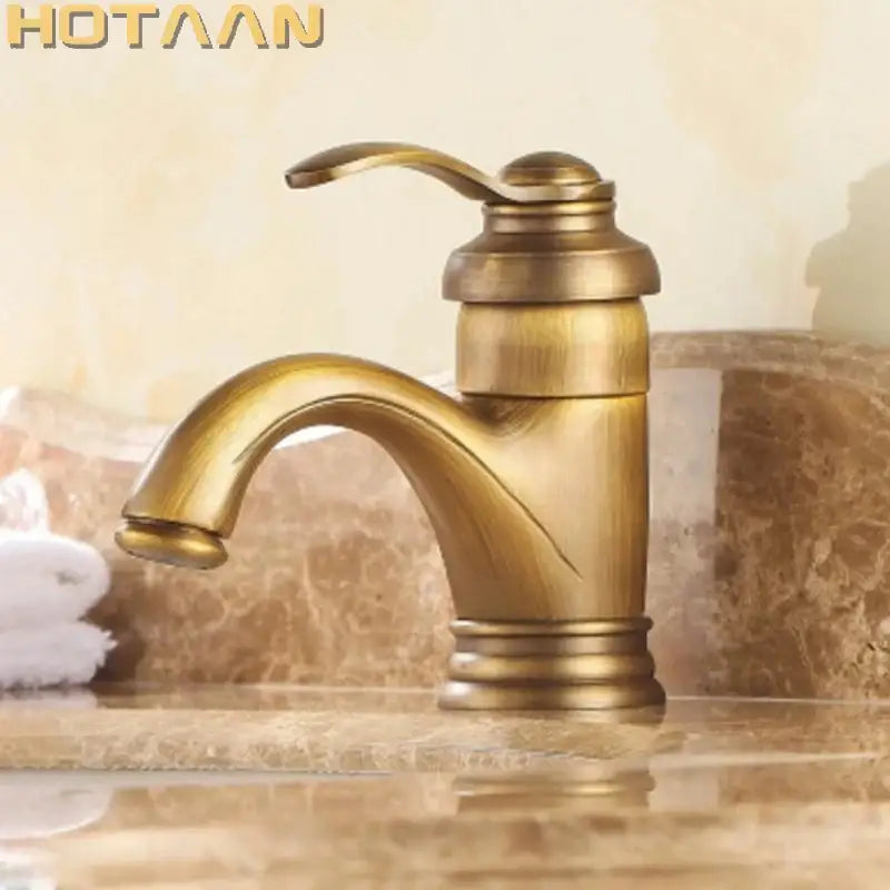 Antique brass single handle basin faucet bathroom water mixer tap