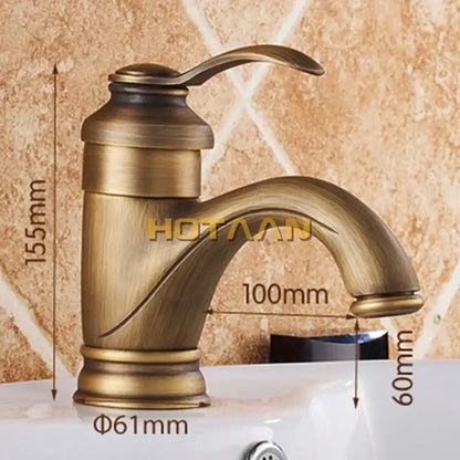 Antique brass single handle basin faucet bathroom water mixer tap