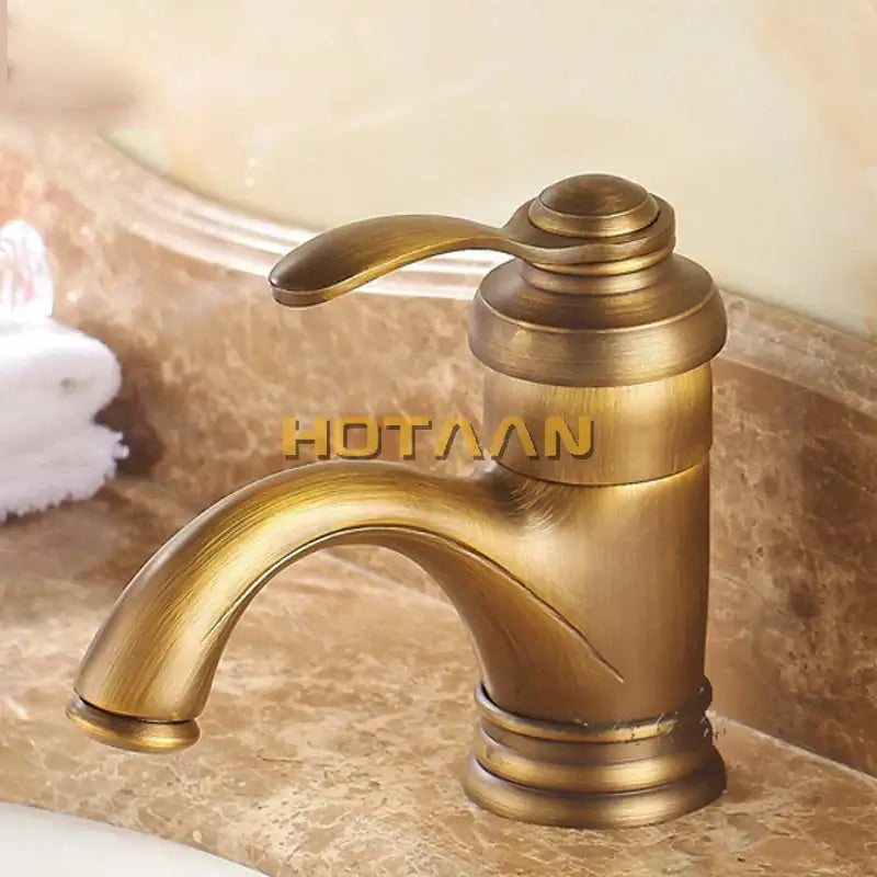 Antique brass single handle basin faucet bathroom water mixer tap