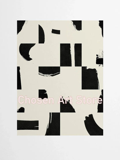DecorBites™ 6 Black & Beige Abstract Canvas Poster Prints