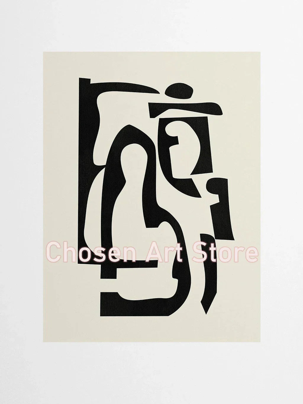DecorBites™ 6 Black & Beige Abstract Canvas Poster Prints