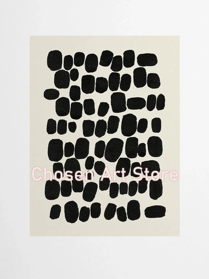 DecorBites™ 6 Black & Beige Abstract Canvas Poster Prints