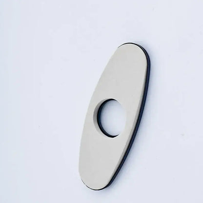 Oval black & chrome faucet deck plate cover for kitchen and bathroom