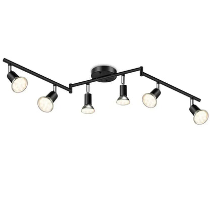Black metal adjustable angle spot ceiling light for living room