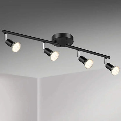 Black metal adjustable angle spot ceiling light for living room
