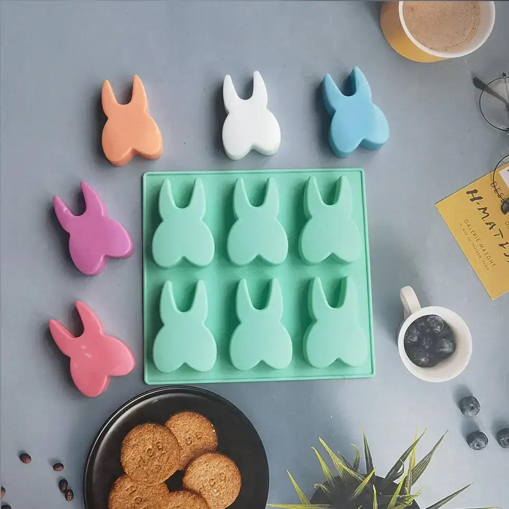 Mint green bunny tooth silicone mold kitchen baking tool