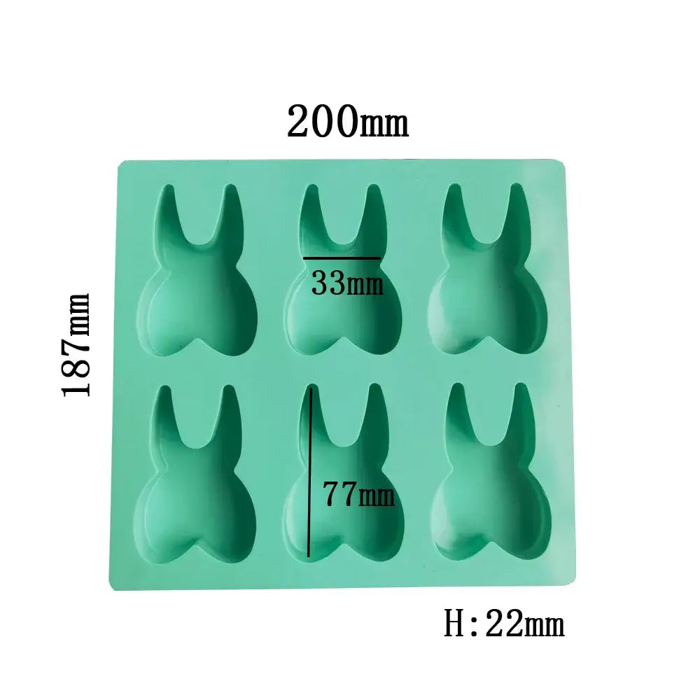 Mint green bunny tooth silicone mold kitchen baking tool