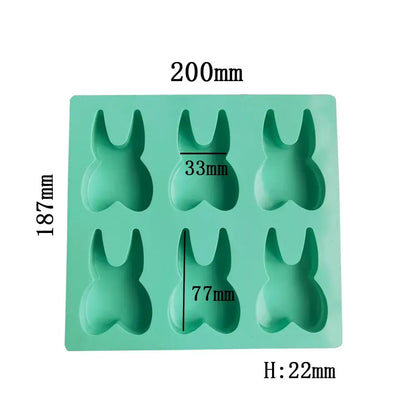 Mint green bunny tooth silicone mold kitchen baking tool