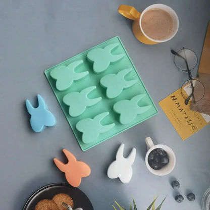 Mint green bunny silicone mold kitchen tooth silicone baking tool