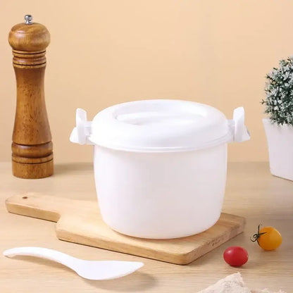 White 6-in-1 cooking pot for kitchen microwave rice and pasta