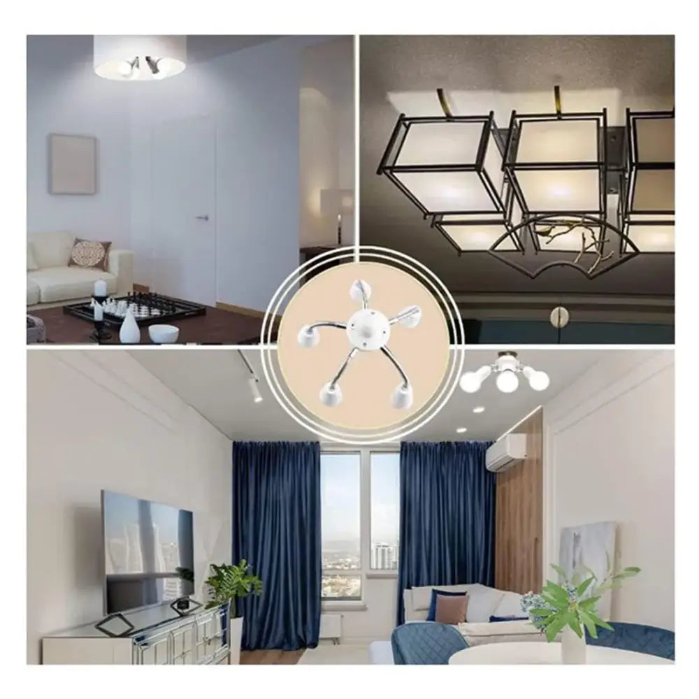 Flexible white and chrome light splitter socket adapter office lamp