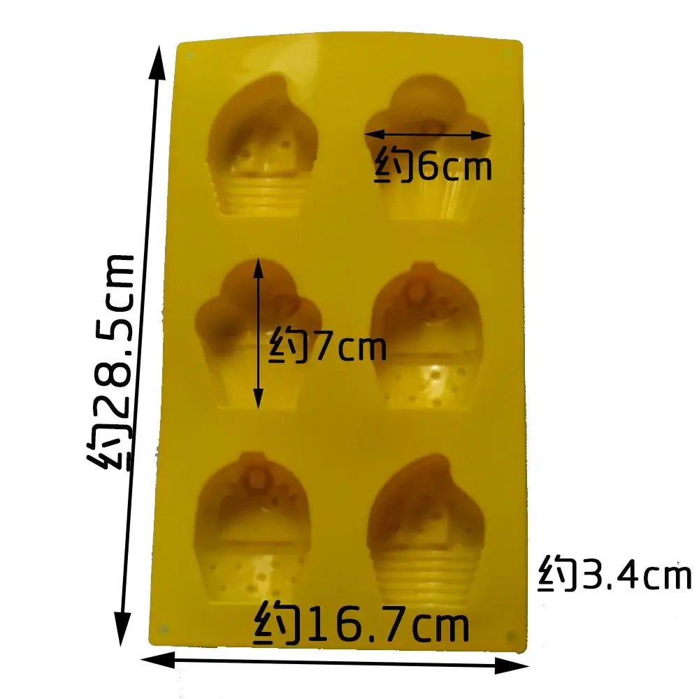 Yellow swiss cheese silicone ice cream mold kitchen party tray