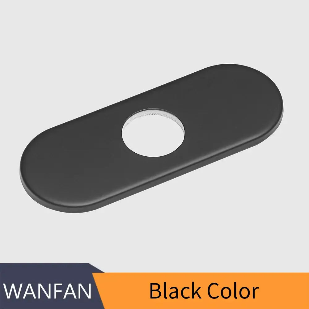 Matte black oval bathroom sink deck plate escutcheon