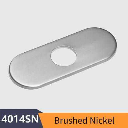 Oval chrome & matte white 6 inch deck plate bathroom escutcheon