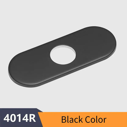 Oval chrome & matte white 6 inch deck plate bathroom escutcheon