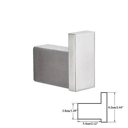 Modern rectangular brushed nickel bathroom accessories set