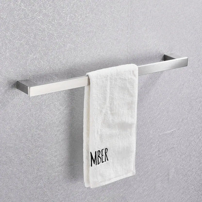 Modern rectangular brushed nickel bathroom accessories set