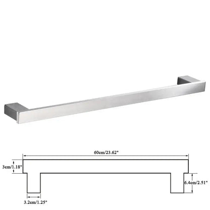 Modern rectangular brushed nickel bathroom accessories set