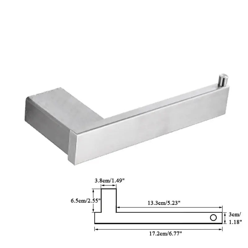 Modern rectangular brushed nickel bathroom accessories set