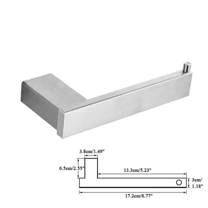 Modern rectangular brushed nickel bathroom accessories set