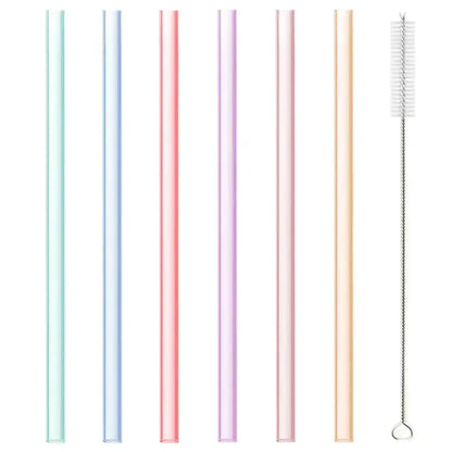 Pastel translucent reusable silicone straws set kitchen accessories