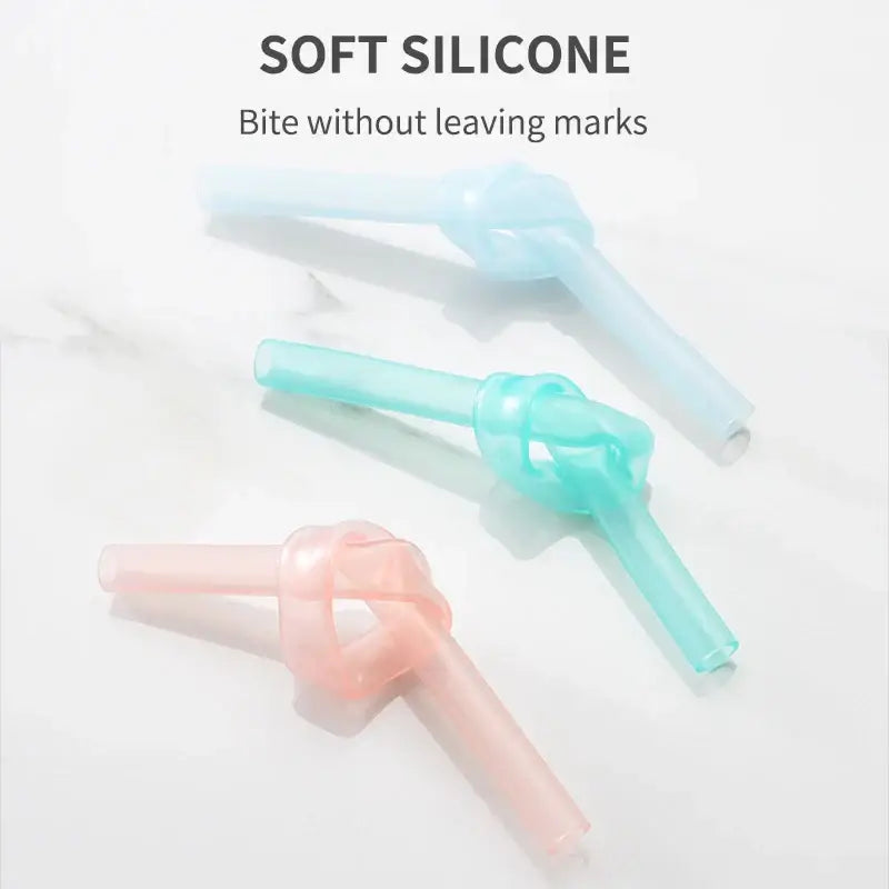 Pastel translucent reusable silicone straws set kitchen accessories