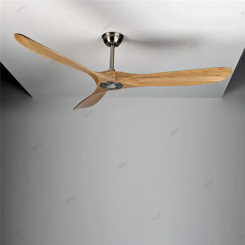 Modern white and light wood dc ceiling fan for living room