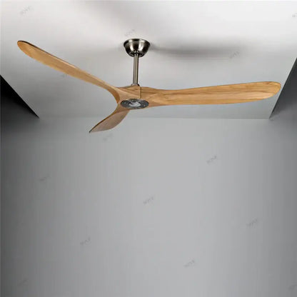 Modern white and light wood dc ceiling fan for living room