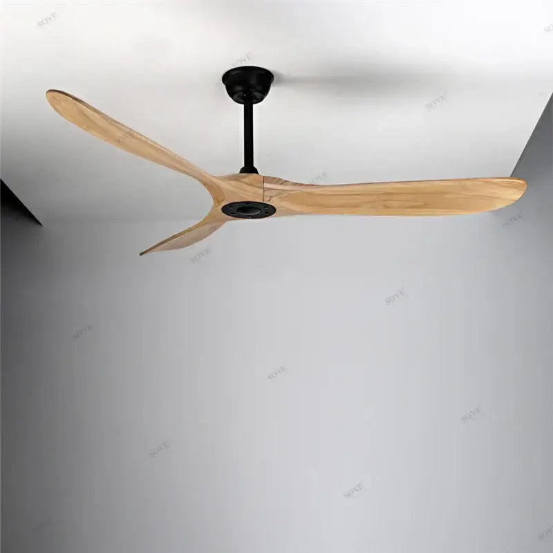 Modern white and light wood dc ceiling fan for living room