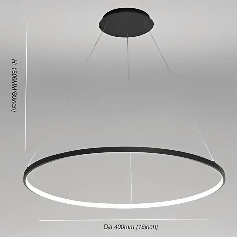Modern chrome 60cm circular led pendant light for dining room