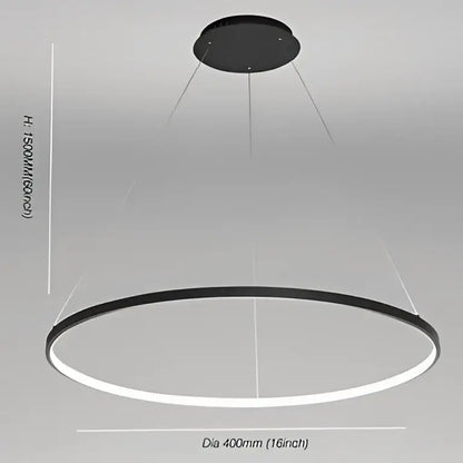 Modern chrome 60cm circular led pendant light for dining room