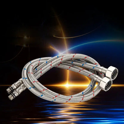 Stainless steel red & blue water supply plumbing pipes for kitchen