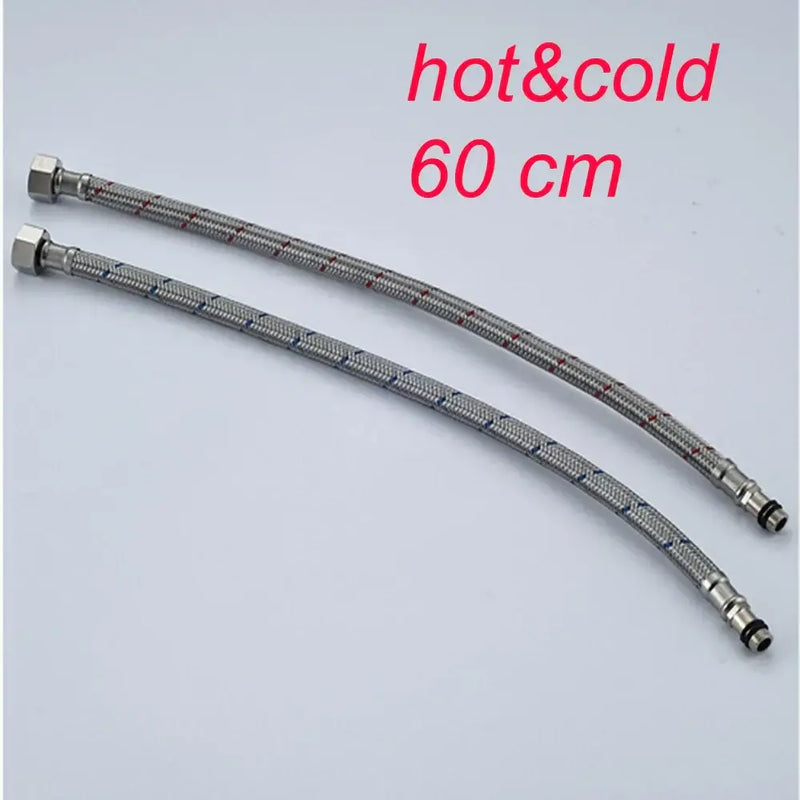 60cm stainless steel braided plumbing hose pair kitchen supply lines