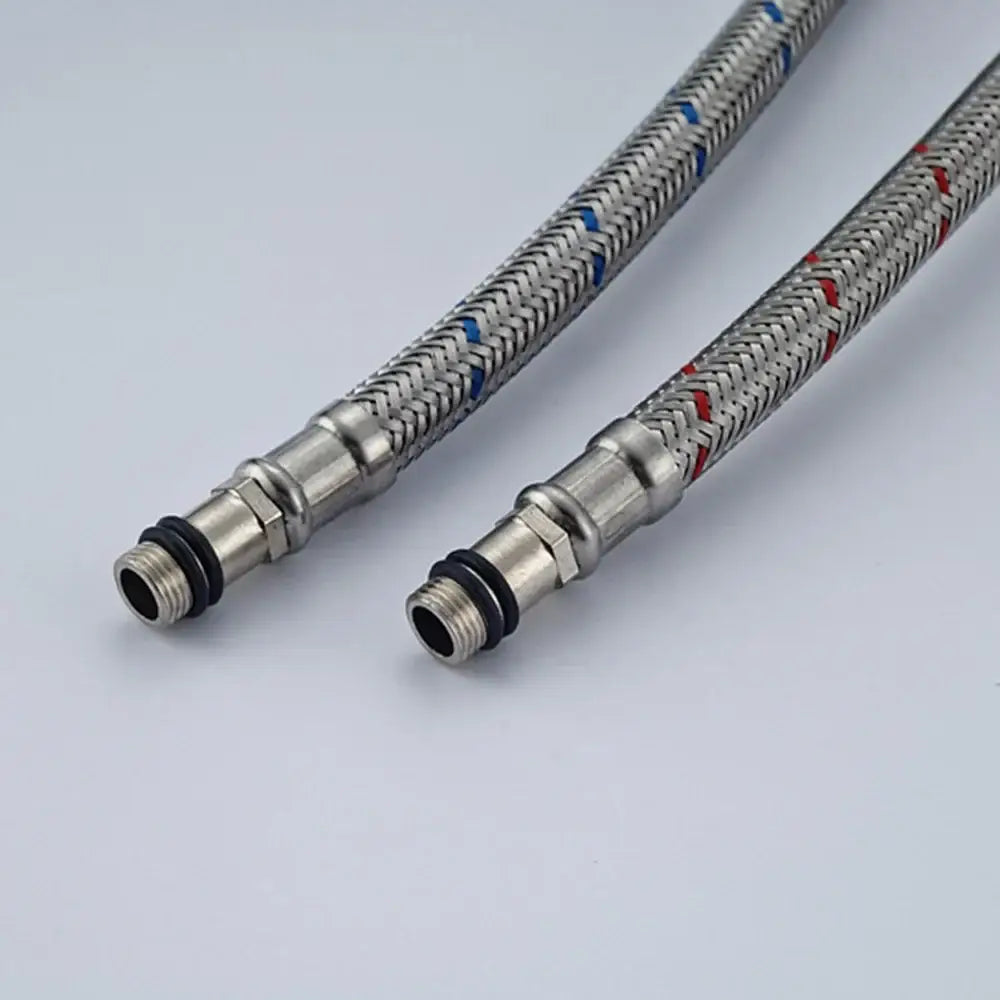 60cm stainless steel braided plumbing hose pair kitchen supply lines