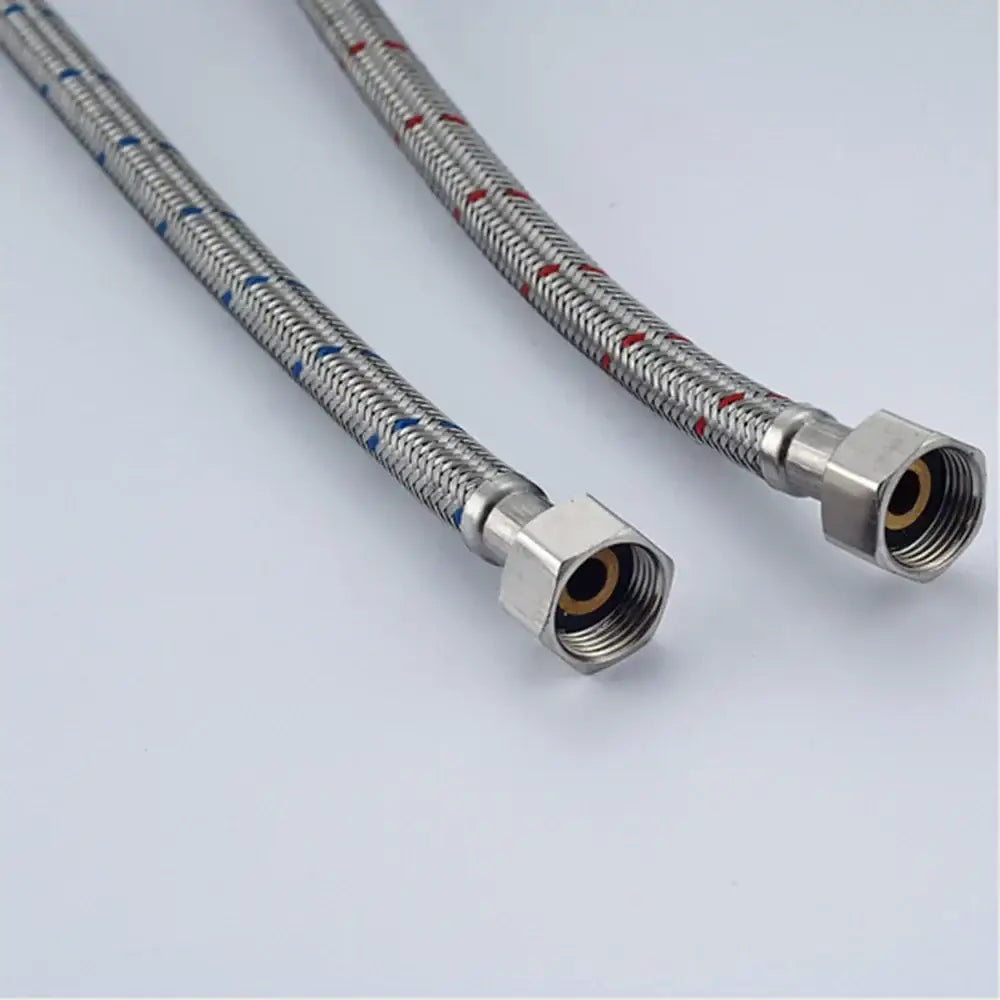 60cm stainless steel braided plumbing hose pair kitchen supply lines