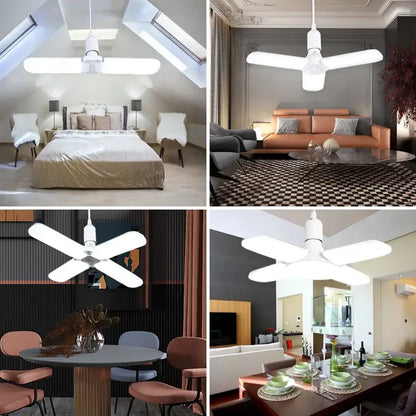 Modern white 4 blade led ceiling fan light kitchen decor