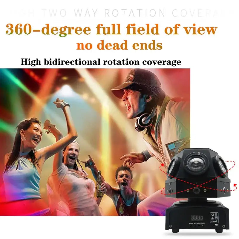 Black dual lens moving head strobe beam laser light for living room
